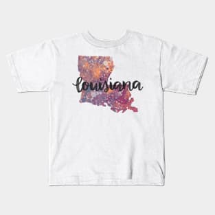 louisiana - calligraphy and abstract state outline Kids T-Shirt